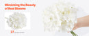 SucceBuy Artificial Flowers Real Looking White Silk Fake Hydrangea Bulk Faux Bridal Shower with Stem for DIY Wedding Bouquets