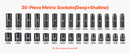 SucceBuy 26/65PCs US Plus Drive Impact Socket Set Deep Standard Socket Set SAE Metric 6 Point CR-V Cr-Mo Alloy Steel Auto Repair