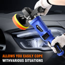 The Obsidian Hand | 1400W Rotary Electric Car Polisher with D-Handle, 800-3500 RPM