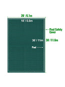 SucceBuy Pool Safety Cover Rectangle Inground Pool Cover Green Mesh Solid Pool Safety Cover For Winter Safety Swim Pool Cover