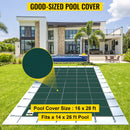 SucceBuy Pool Safety Cover Rectangle Inground Pool Cover Green Mesh Solid Pool Safety Cover For Winter Safety Swim Pool Cover