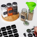 The Culinary Cartographer | 12-Piece Transparent Glass Spice Jar Set