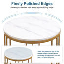 The Aria | Two-Tier White Marble Round Side Table with Storage