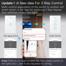 WiFi Smart Light Switch Modern Glass Panel Touch 3 Way Multi-Control Neutral Wire Required Wireless Smart Light Switches
