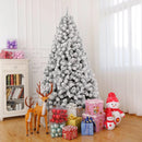 7.5ft Pvc Flocking Tied Light Christmas Tree Spread Out Naturally Tree Structure