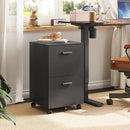 BlackRustic Brown 2 Drawer Wood Filing Cabinet  DEVAISE
