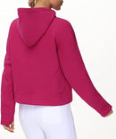 Women’s Hoodies Half Zip Long Sleeve Fleece Crop Pullover Sweatshirts with Pockets Thumb Hole