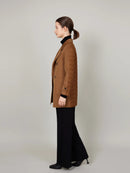 ASSUAL  Double Breasted Woolen Stitching Quilted Pocket Padded Down Coat