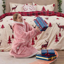 Sherpa Fleece Short Wearable Blanket Hoodie
