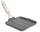 PRE-SEASONED CAST IRON  |  STEAK BBQ NON-STICK FRYING GRILL PAN