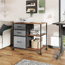 3 Drawer Fabric Mobile File Cabinet/Printer Stand with Shelf | DEVAISE