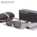 BARCUR Square Sunglasses Bamboo Women Brown Wood Sun glasses Men Polarized Vintage oculos de sol lunette de soleil femme