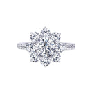 Tianyu Gems 925 Silver Sunflower Wedding Ring 1.0ct/0.5ct Moissanites Diamond Women Finger Rings 18k Gold Plated Classic Jewelry