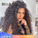 BELLA 蕾丝假发 合成深波浪卷假发 金色假发 粉色 30 英寸假发 适用于黑人女性 Cosplay