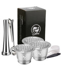 ICafilas  Reusable Coffee Filter for Nespresso  Machine With Tamper Stainless Steel Capsule for Nospresso