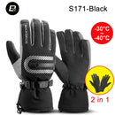 ROCKBROS Winter -40 Degree Cycling Gloves Waterproof Fleece Keep Warm Glove Touch Screen Gloves for Bicycle Moto Skiing Hiking