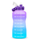 Quifit加仑2升吸管水壶 3.8和2升大容量Tritan材质 不含BPA 励志标语 时间刻度 2000毫升水壶