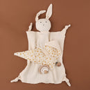 Baby Silicone Teether Wooden Rattle Toys Double Side Cotton Bibs Sleeping Dolls Soothe Appease Towel Newborn Nurse Accessories
