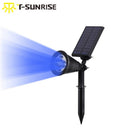 T-SUNRISE Solar Spotlight Outdoor Landscape Lights Waterproof Security Garden Lamp Adjustable for Patio Yard Garden Blue Color