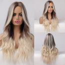 EASIHAIR Long Black Synthetic Wigs for Women Middle Part Wigs Natural Hair Wavy Wig Cosplay Heat Resistant Black Hair Wig