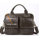 WESTAL Men's Bag Genuine Leather Men's Briefcases Laptop Bag Leather Totes for Document Office Bags for Men Messenger Bags 8002