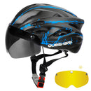 QUESHARK Men Women Ultralight Cycling Helmet MTB Road Bike Bicycle Motorcycle Riding Removable Yellow Colorful Lens QE111