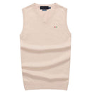 Good Quality Spring Autumn Men's Vest Sleeveless Sweaters Pullovers 100% Cotton Casual Knitted Vest Fashion Knitted Male Tops