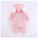 PatPat New Winter Warm Cotton Casual Newborn Cute Bear Design winter Hooded Jumpsuit Bag Foot Romper For Baby Boy Baby Girl
