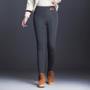 OUMENGK 2022 New Fashion High Waist Autumn Winter Women Thick Warm Elastic Pants Quality S-5XL Trousers Tight Type Pencil Pants