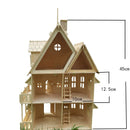 Wood 3D puzzle house DIY doll house villa model assembled miniature dollhouse Educational pretend play toys for children girls