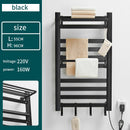 Bathroom Electric Bath Towel Warmer Heating Towel Shelf Rack Household 55℃ Thermostatic Towel Dryer Punch Free Heater Rail Black