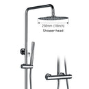 Thermostaic Temperature Bathroom Faucet Brushed Gold Brass Wall-Mount Rain Shower Head Hand Sprayer Two-Function Hot Cold Mixing