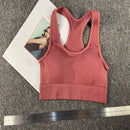 无缝健身女士瑜伽服高弹力运动套装带胸垫运动文胸高腰运动紧身裤健身房