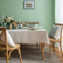 Cotton Geometric Jacquard Fabric Tablecloth Linen Rectangular Home Decoration Table Cover With Tassel For Banquet Party Nappe