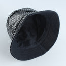 2021 Leather Dot Print Two side Reversible Bucket Hat Waterproof Fisherman Hat Sun Cap Fishing Hats For Women Men