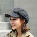 COKK Autumn Winter Wool Newsboy Cap Fashion Hats for Women Female Winter Cap Girl Visor Travel Beret Thick Warm Vintage Bonnet