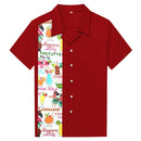 SISHION L-2XL  Men Shirt ST110 Short Sleeve Black Red Rockabilly Cotton Casual Bowling Shirts for Men camisa masculina