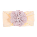 Nishine Soft Stretch Satin Rose Flower Baby Headband Newborn Knot Wide Nylon Headwraps Turban Girls Headwear Kids Photo Props
