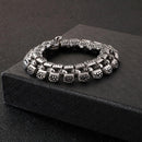Fongten Vintage Punk Charms Link Chain Bracelet Stainless Steel Skull Snake Viking Dainty Cuff Bangle Men Jewelry