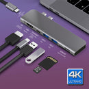 USB 3.1 Type-C 集线器转 HDMI 适配器 4K Thunderbolt 3 USB C 集线器，带 Hub 3.0 TF SD 读卡器插槽 PD 适用于 MacBook Pro/Air 2018 - 2020