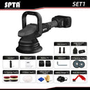SPTA 18V 5Inch Cordless Car Polisher Dual Action 15mm Orbit  Variable Speed Polishing Machine With 4000mAh Battery For Polishing