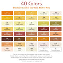 Arrtx ALP 40 Colors Alcohol Marker Yellow Tune Marker Pen Set Perfect for Light, Flame, Harvest Wheat Fields, Fallen leaves