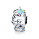 BISAER 925 Sterling Silver High Heels Shoes&Lipstick Charms Beads Wine Glass Pendant Fit Elegant Women DIY Bracelet Fine Jewelry