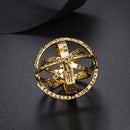 Gold Astronomical Ring For women ball mood rings Creative Complex Rotating Cosmic letter Finger ring men fashion jewelry gifts