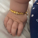 24K 4pcs Baby Bangles Ethnic Gold Color Dubai Bangles Kids Bracelet Luxury Bracelet Dubai Bangles Child Jewelry Birthday Present