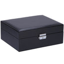 Casegrace Hot Sale Large Velvet Jewelry Storage Case Organizer PU Leather Necklace Ring Earring Jewellery Box Packaging Casket