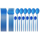 24Pcs/Set Stainless Steel Dinnerware Set Mix Gold Cutlery Set Dinner Knife Fork Coffee Spoon Tableware Kitchen Silverware Sets