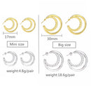 Slovecabin 925 Sterling Silver Luxury Hoop Piercing Boucle Doreille Femme Gold Round Circle Fashion Earrings for Women Jewerly