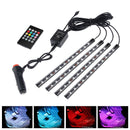 Niscarda LED Car Foot Light Ambient Lamp With Remote Control Multiple Modes Automotive Interior Decorative Lights