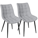 WOLTU 2PCs/set Dining Chairs Faux Leather/Fabric/Velvet/Linen Kitchen Chair Upholstered Seat Stable Metal Legs Kitchen Furniture